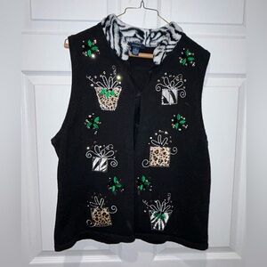 Westbound Vintage Holiday Gifts & Holly Vest With Snowflake‎ Details Size Large